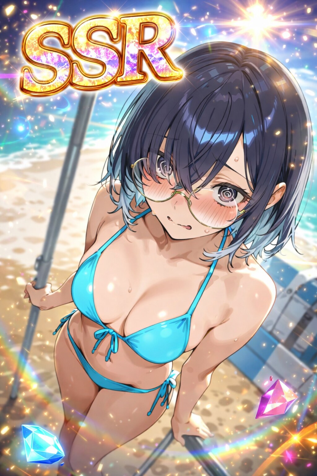【SSR】水着メカクレちゃん