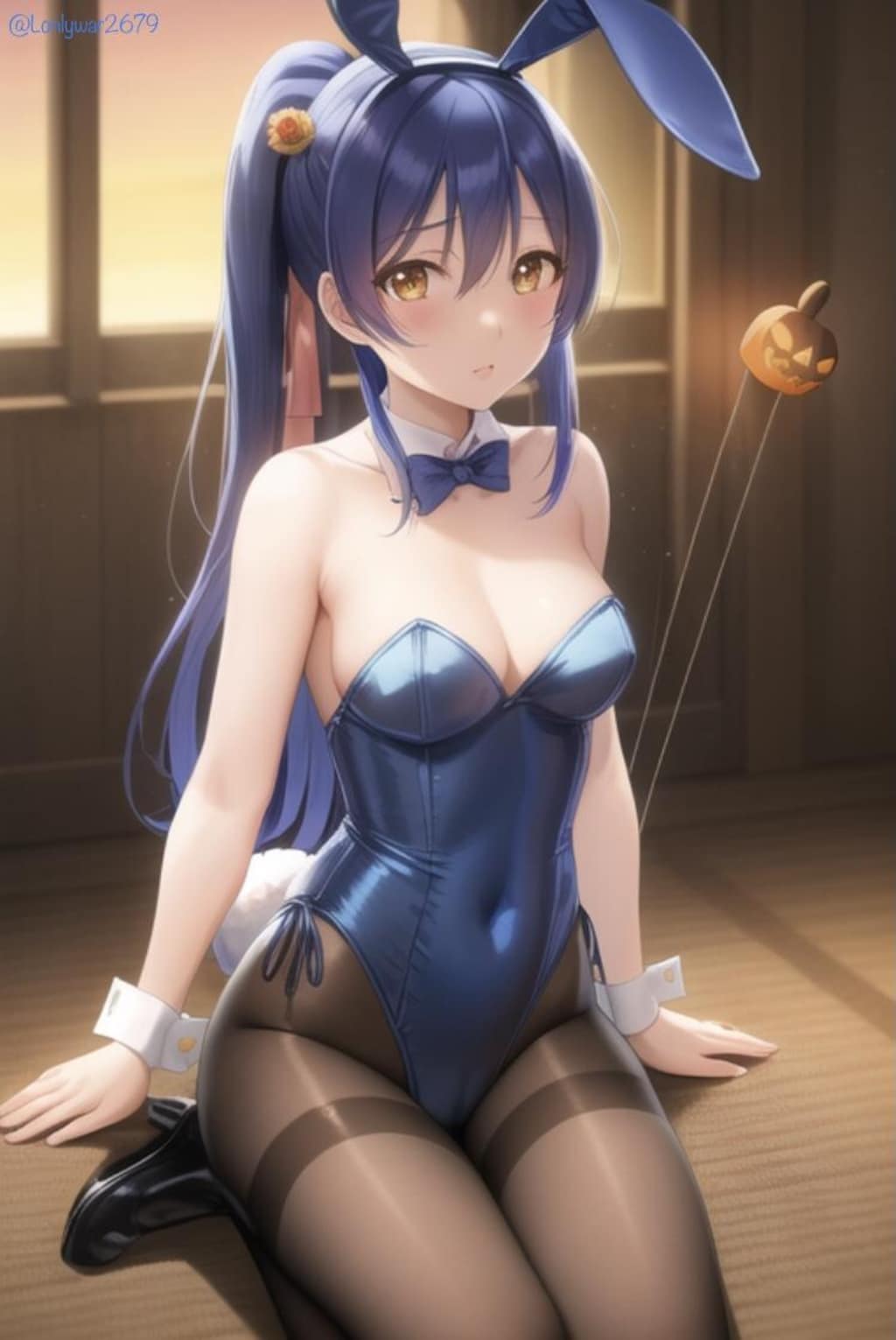 バニー衣装のスクールアイドルとハロウィン