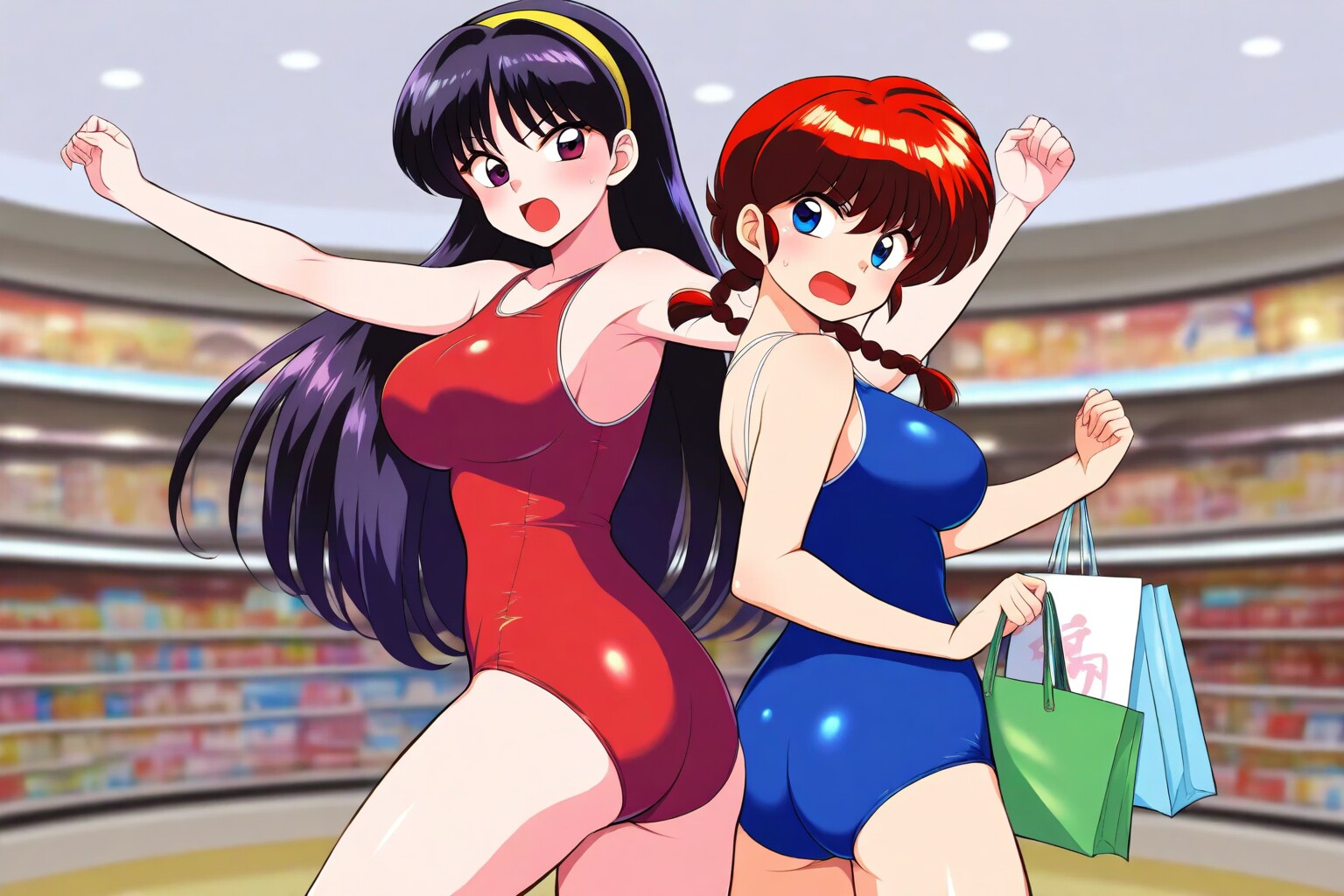 夫婦でスク水モール！
