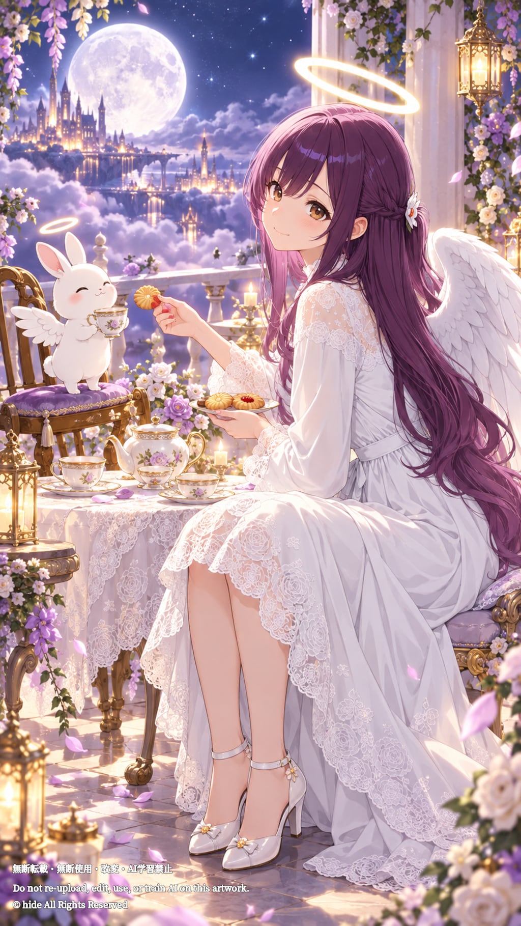ウリエルさん、月夜とうさぎのお茶