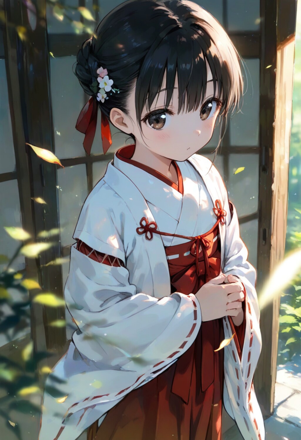 黒髪の少女(巫女)