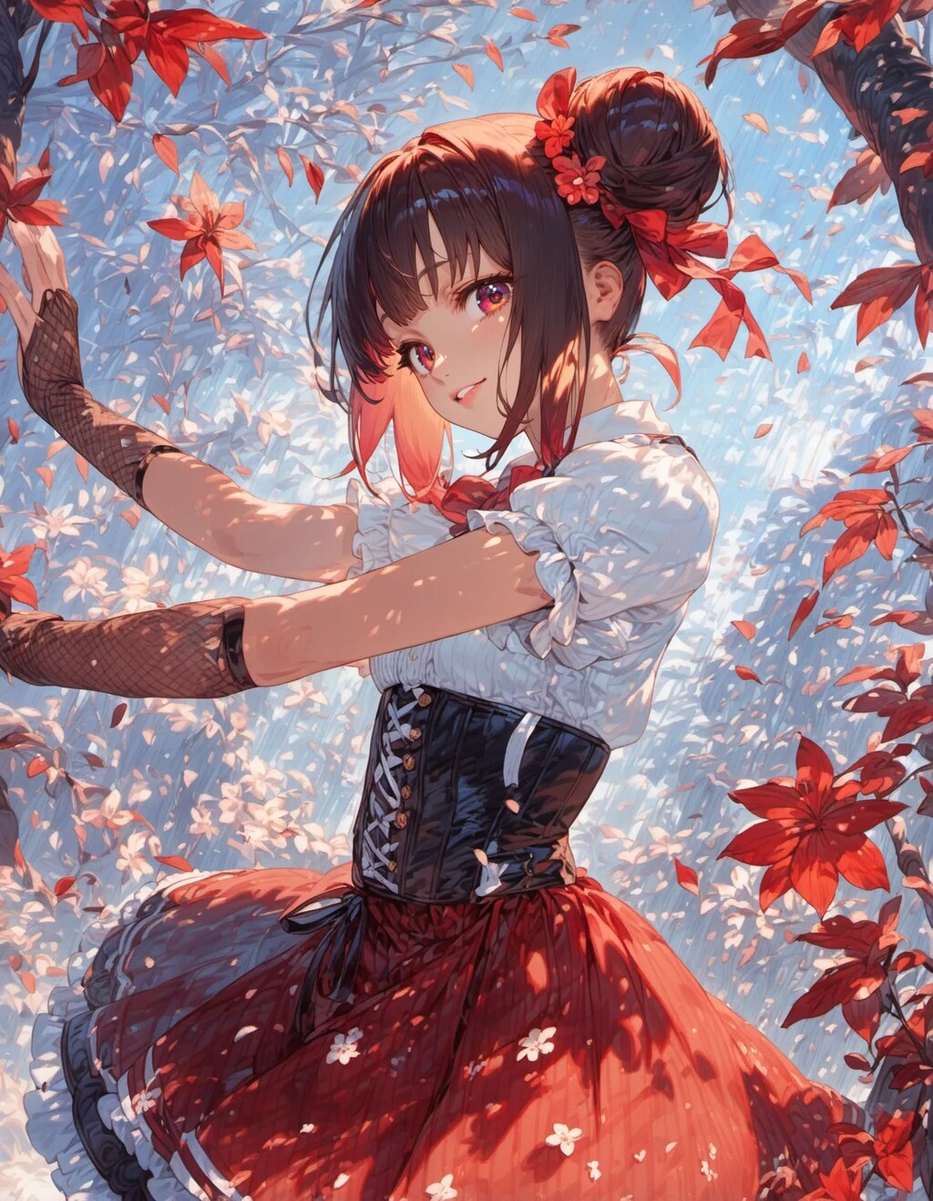 Scarlet Dancer in the Enchanted Grove