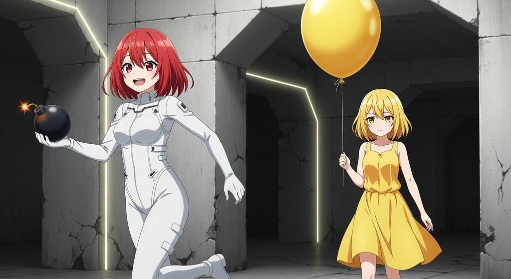 爆弾娘と 風船娘