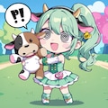 牛と緑髪ちゃん 3枚目