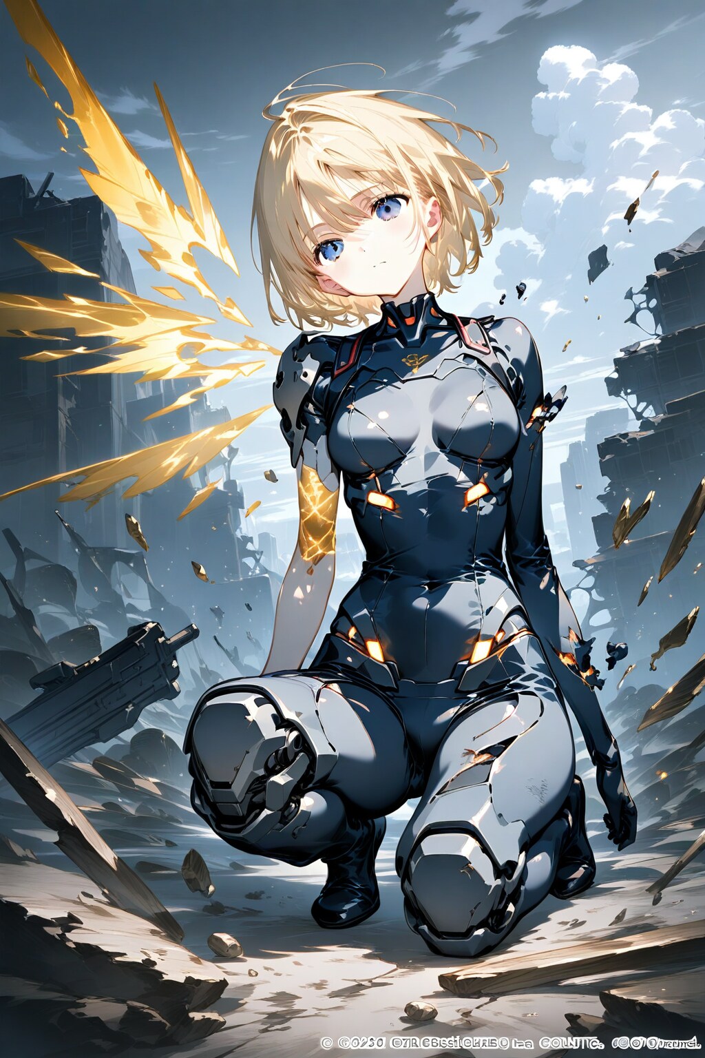 片翼のメカ娘
