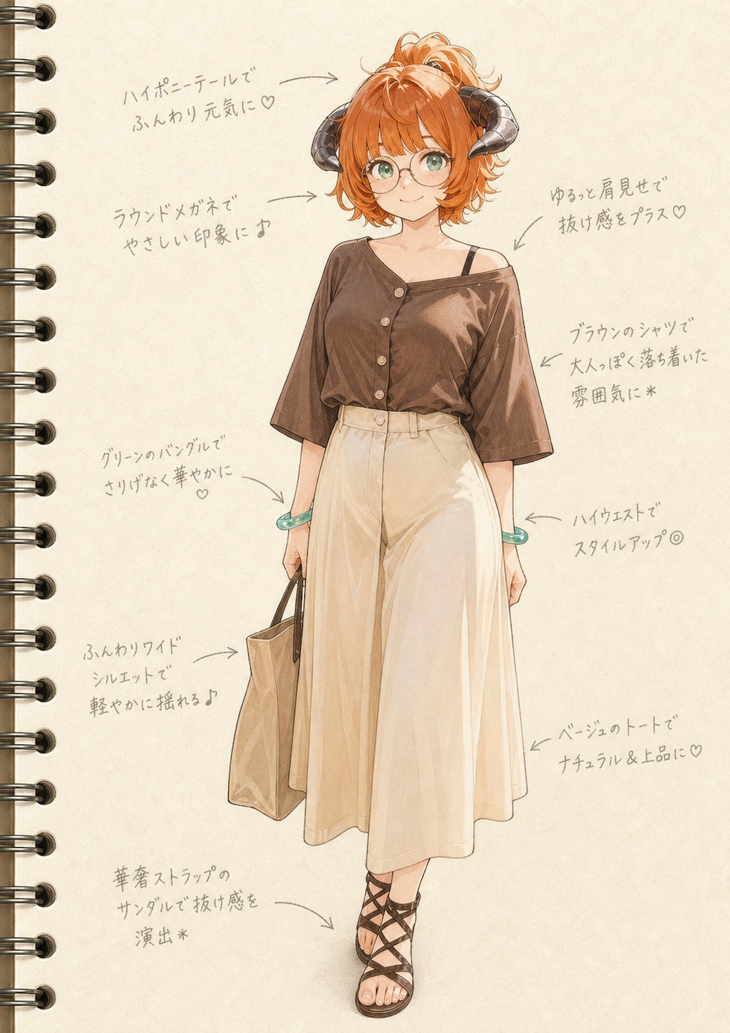 ブリジットファッションスケッチ-ロングスカート編