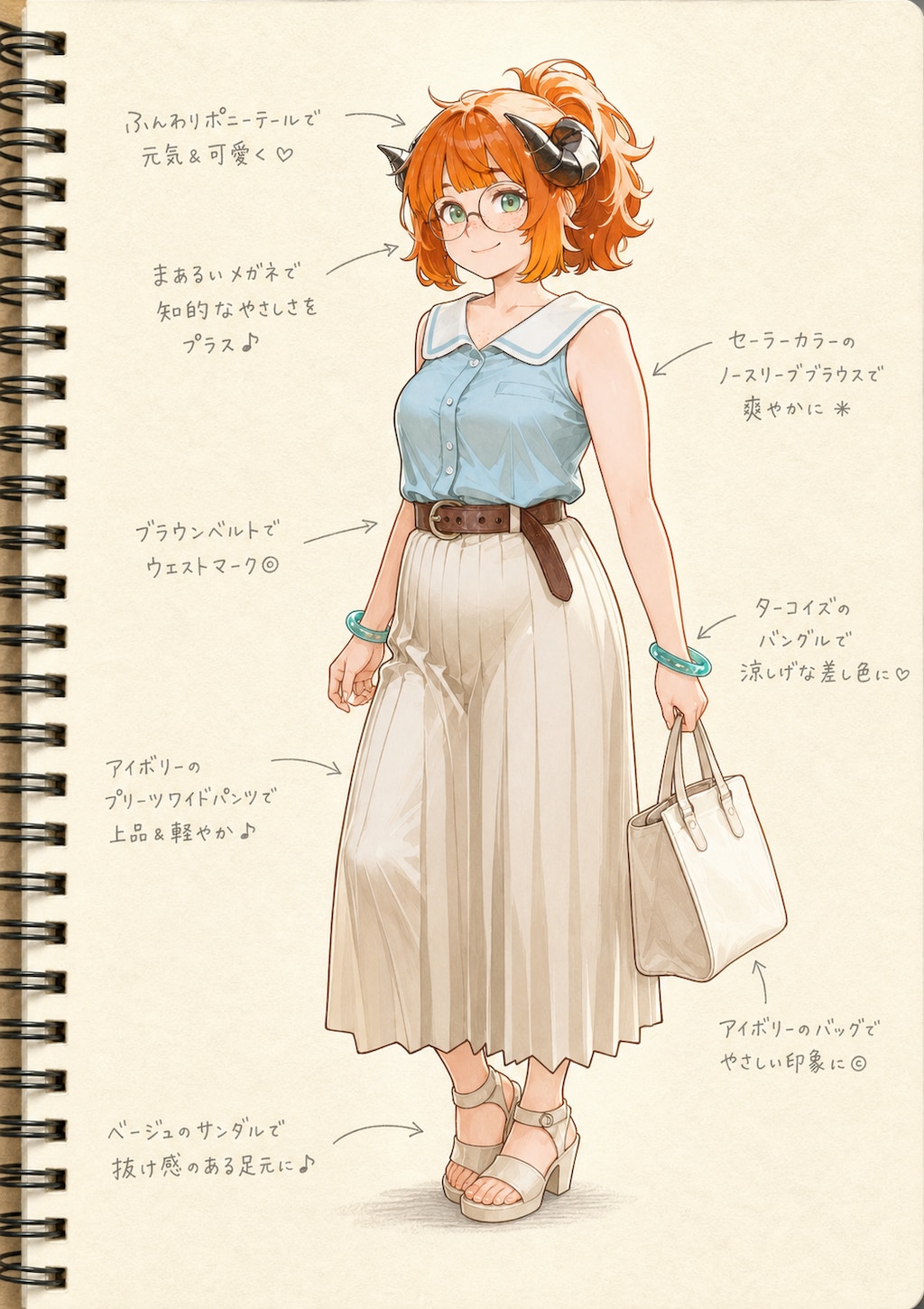 ブリジットファッションスケッチ-ロングスカート編