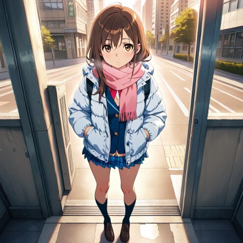 女子高生が街をブラブラ