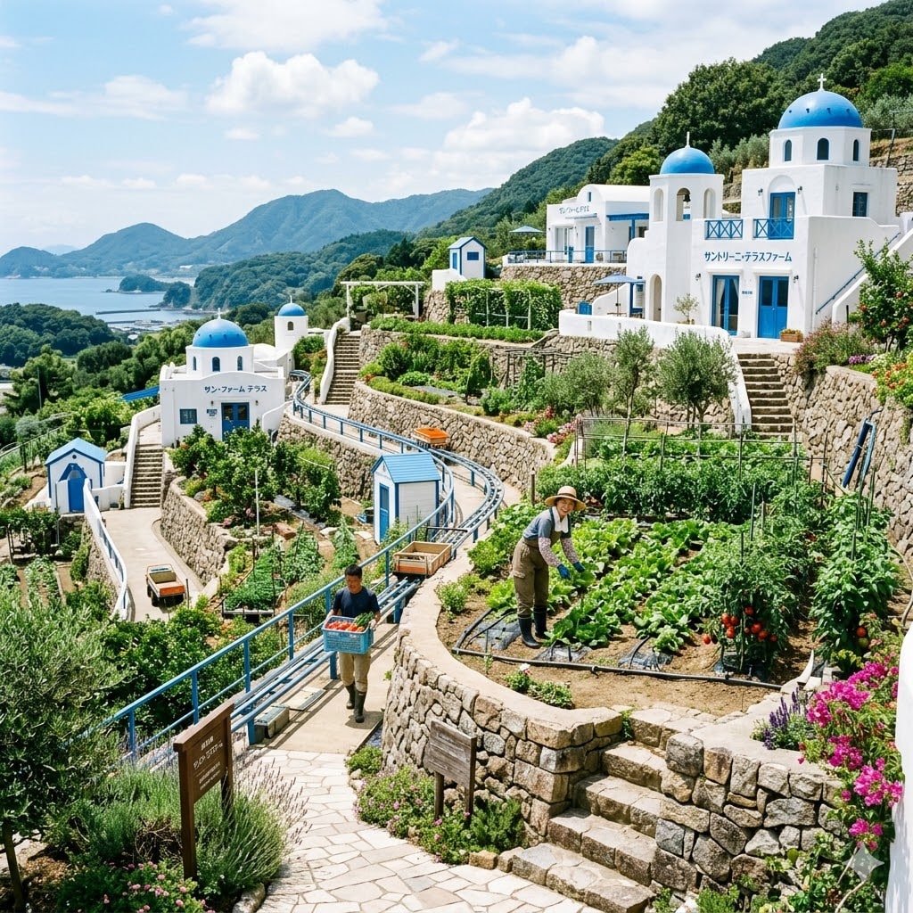 サントリーニ島風の段々畑