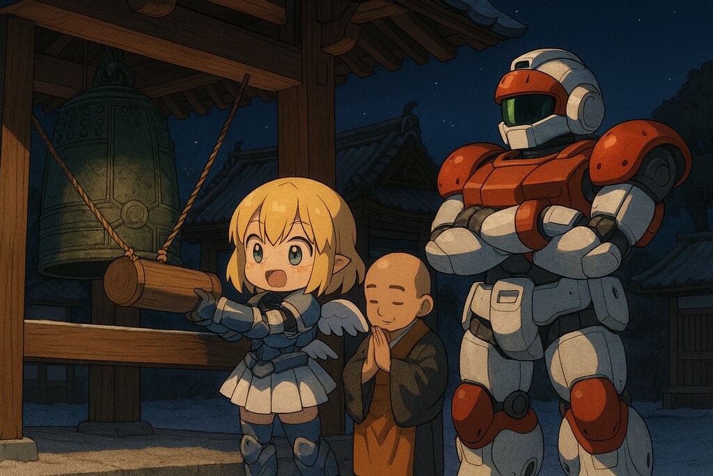 日が巡る一時間前の土壇場で梵鐘を生成しようとする人