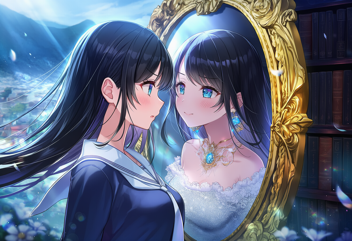 鏡と少女（試作） | の人気AIイラスト・グラビア