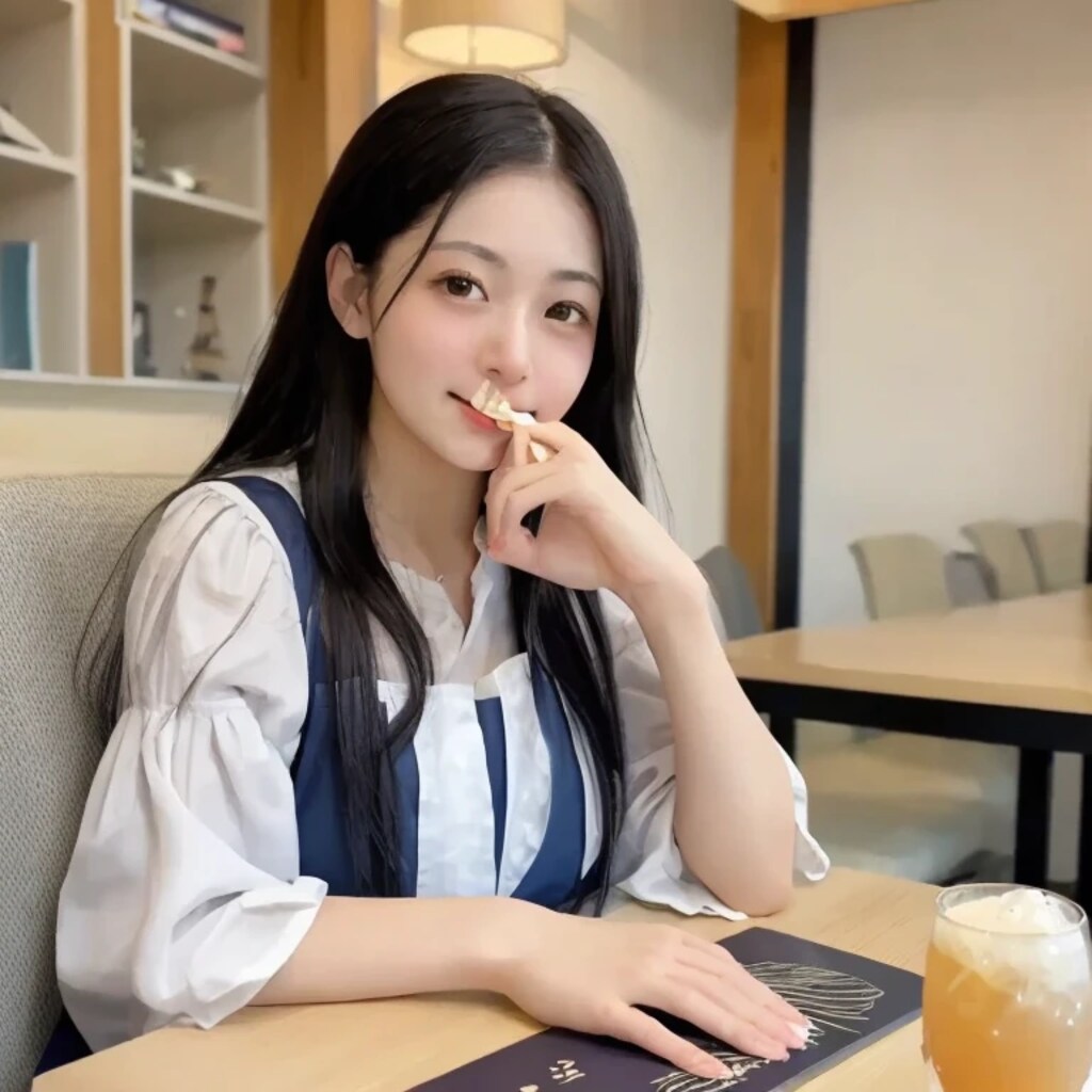 黒髪ロングで漫画喫茶の美女４６