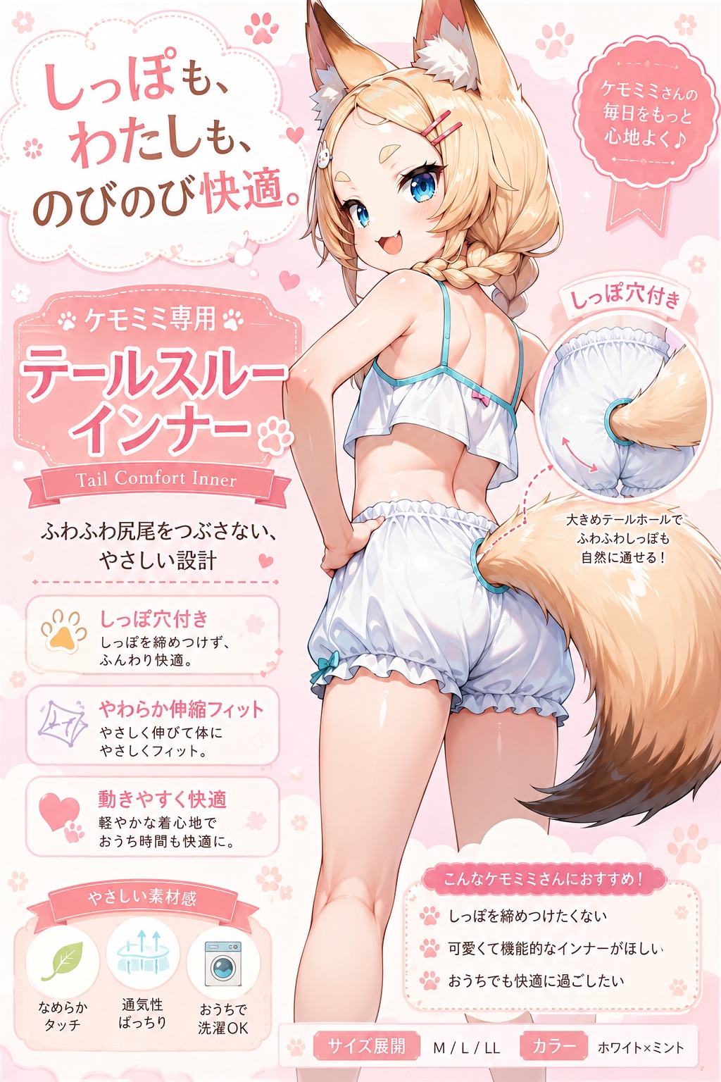 ケモミミ専用テールスルーインナー！