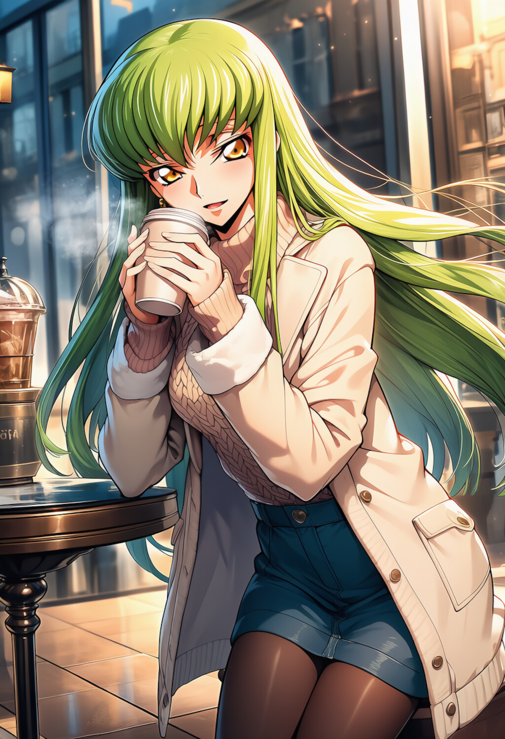 紙カップ越しの熱 ― Warm Sip, Warmer Gaze