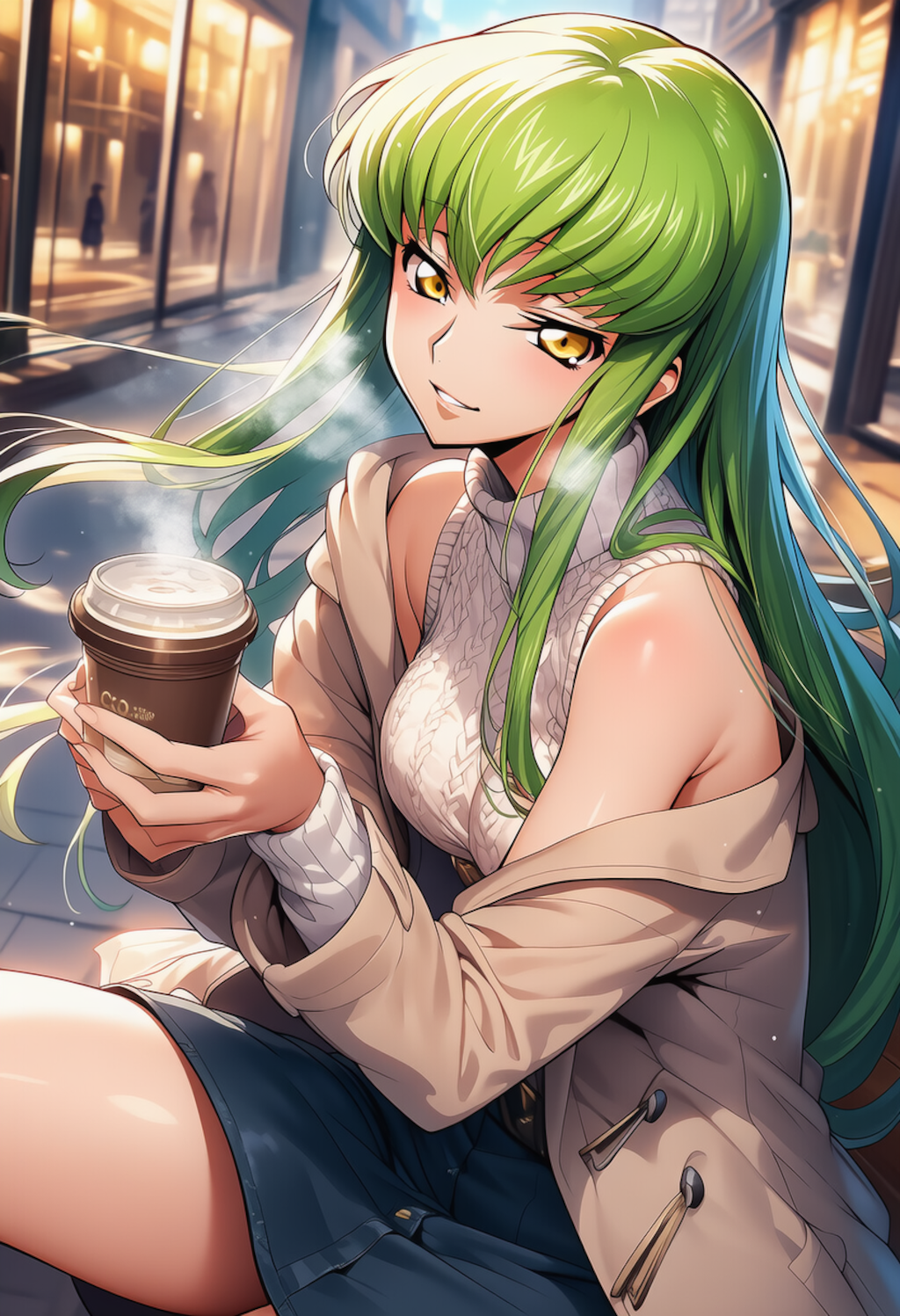 紙カップ越しの熱 ― Warm Sip, Warmer Gaze