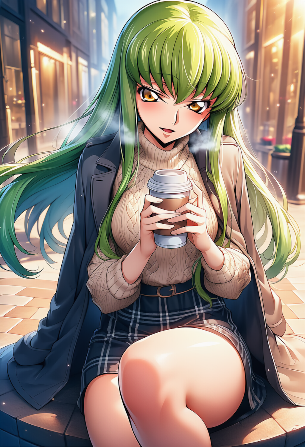 紙カップ越しの熱 ― Warm Sip, Warmer Gaze