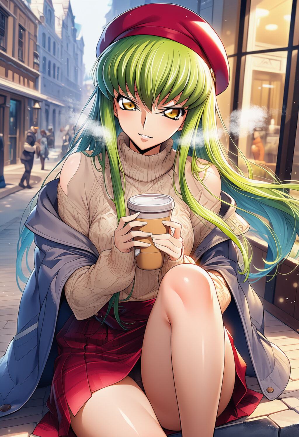 紙カップ越しの熱 ― Warm Sip, Warmer Gaze