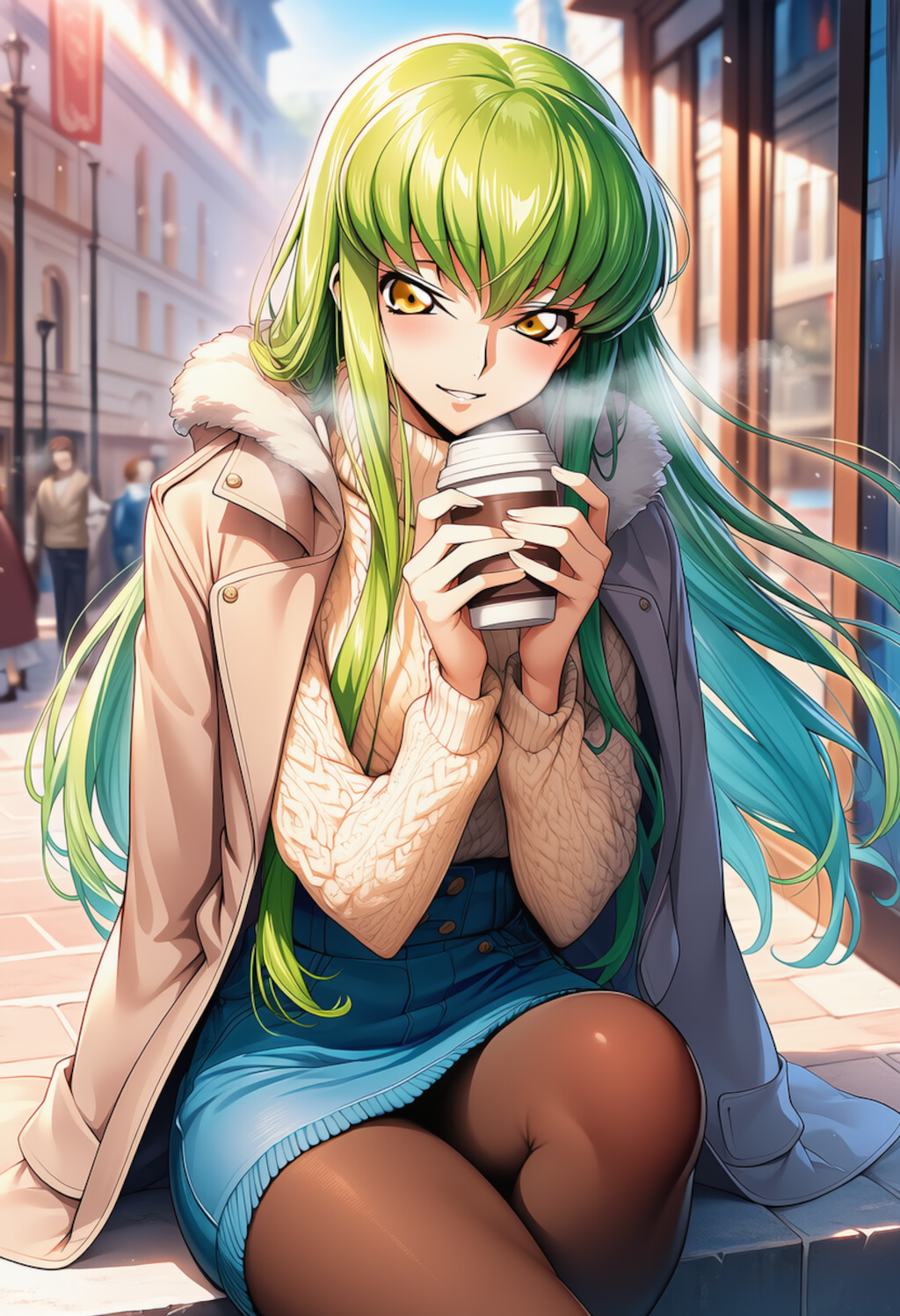 紙カップ越しの熱 ― Warm Sip, Warmer Gaze