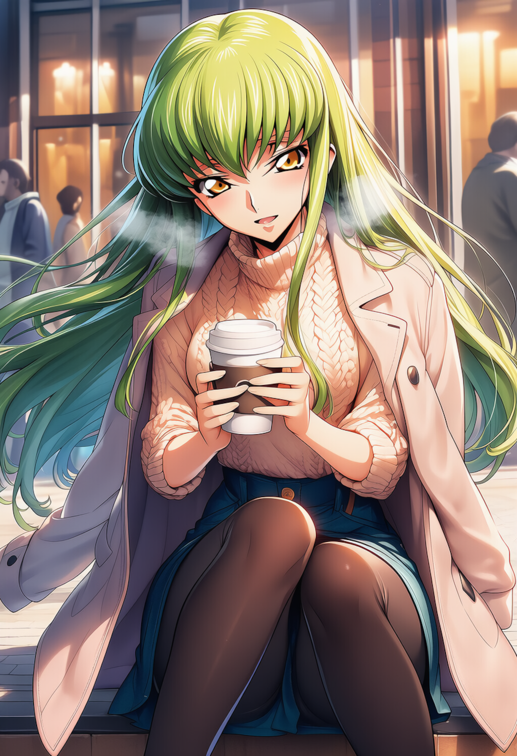 紙カップ越しの熱 ― Warm Sip, Warmer Gaze