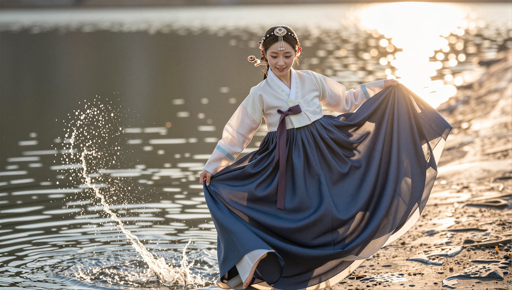 水辺の韓服