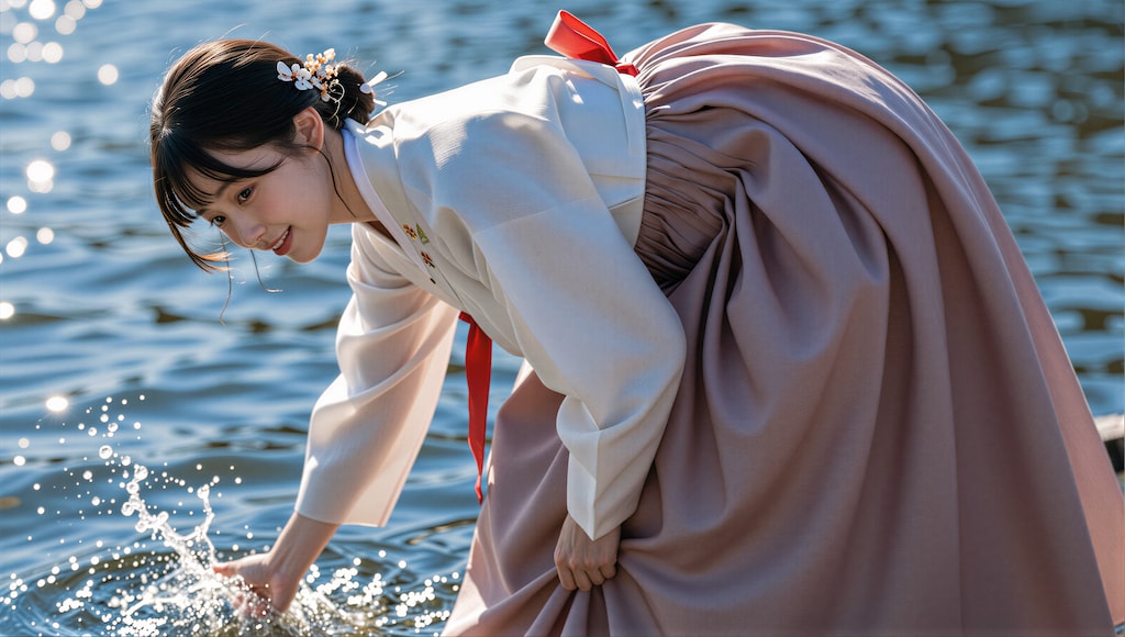 水辺の韓服