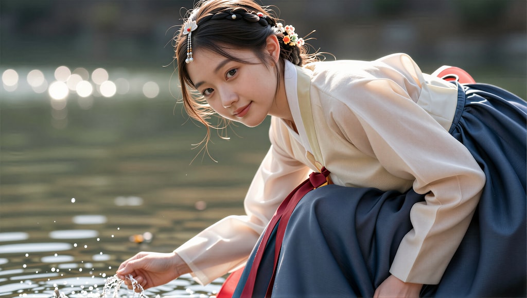 水辺の韓服