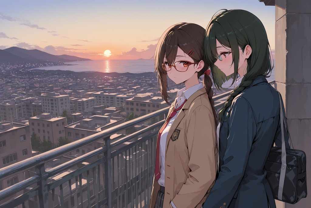 夕暮れの波止場