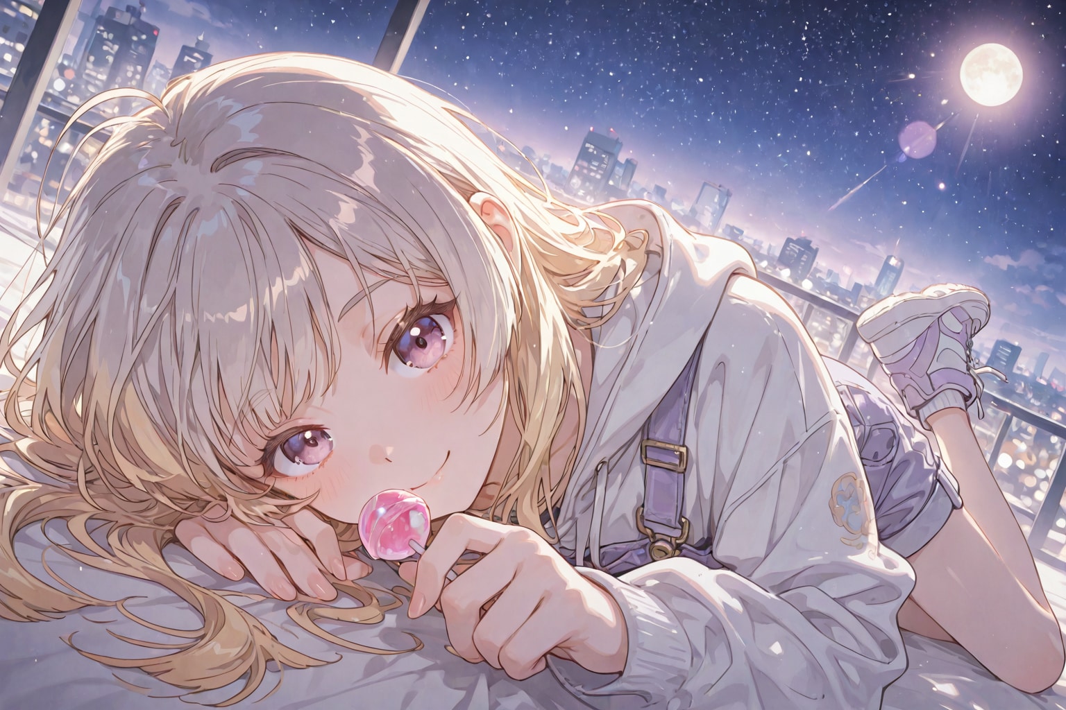 窓から見える夜景
