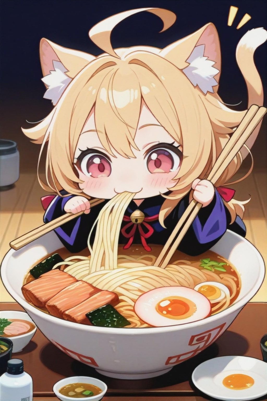 ラーメンと金髪ちゃん