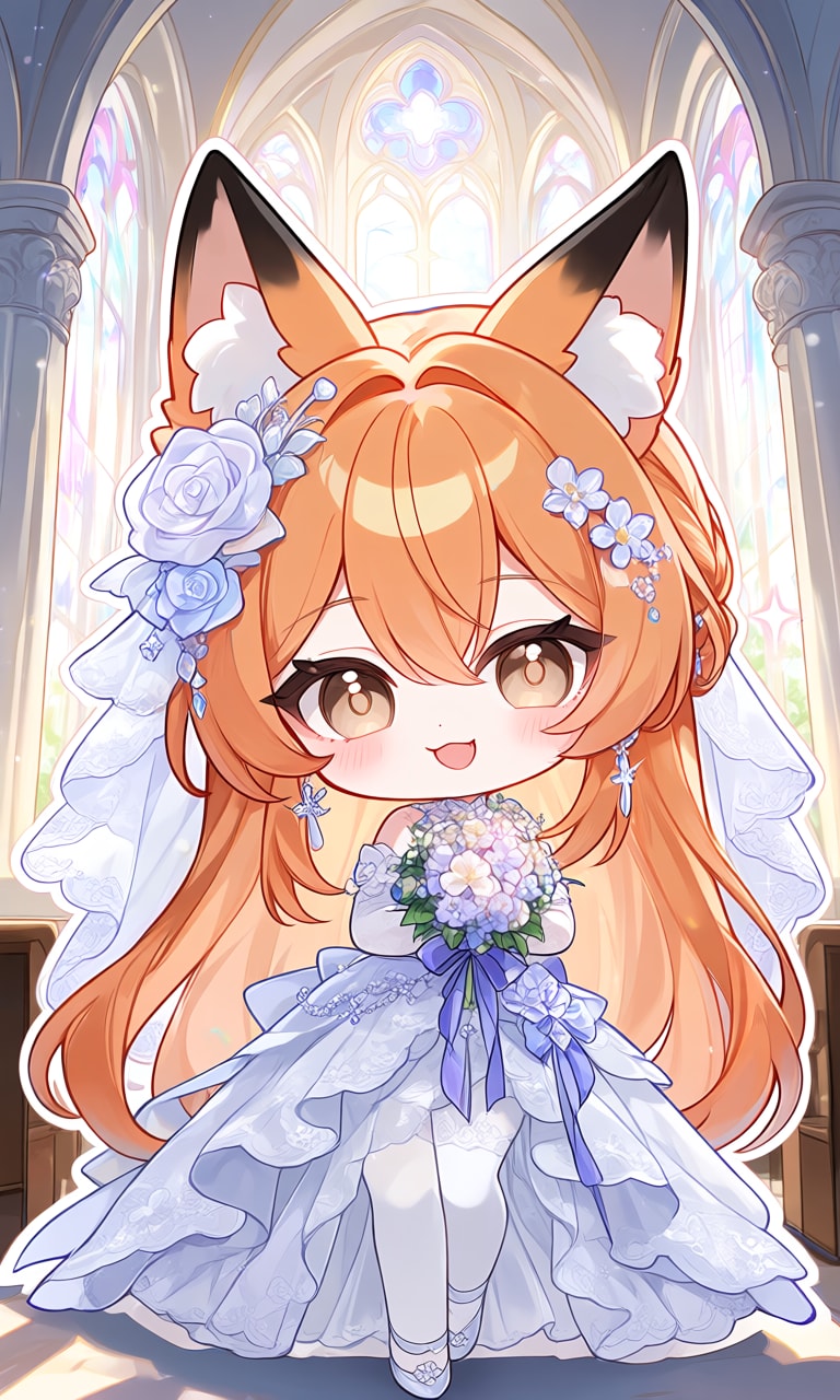 ちびキャラキツネちゃんウェディング