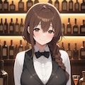 三つ編みのバーメイドさん 2枚目