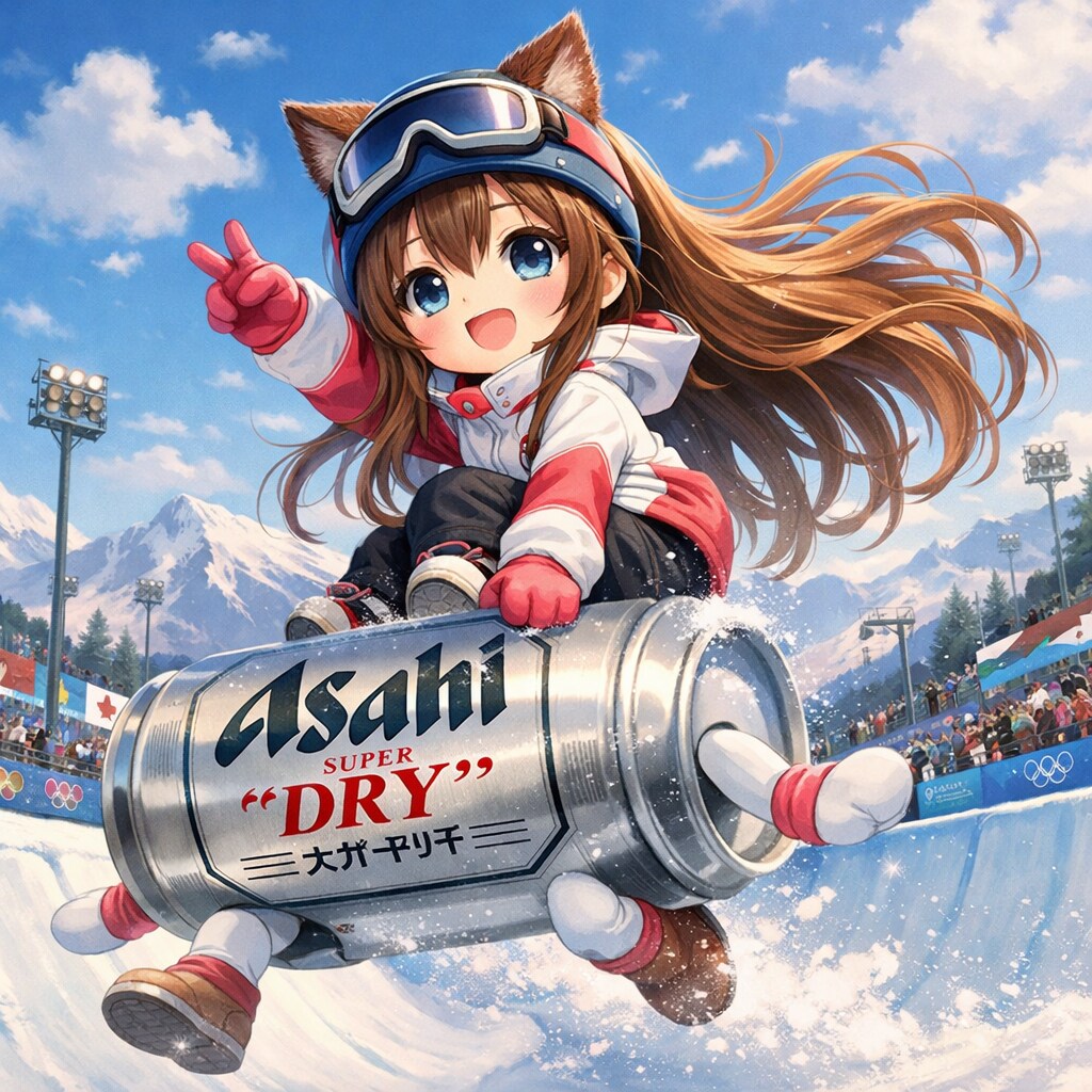 ハーフパイプを滑る小さな女の子