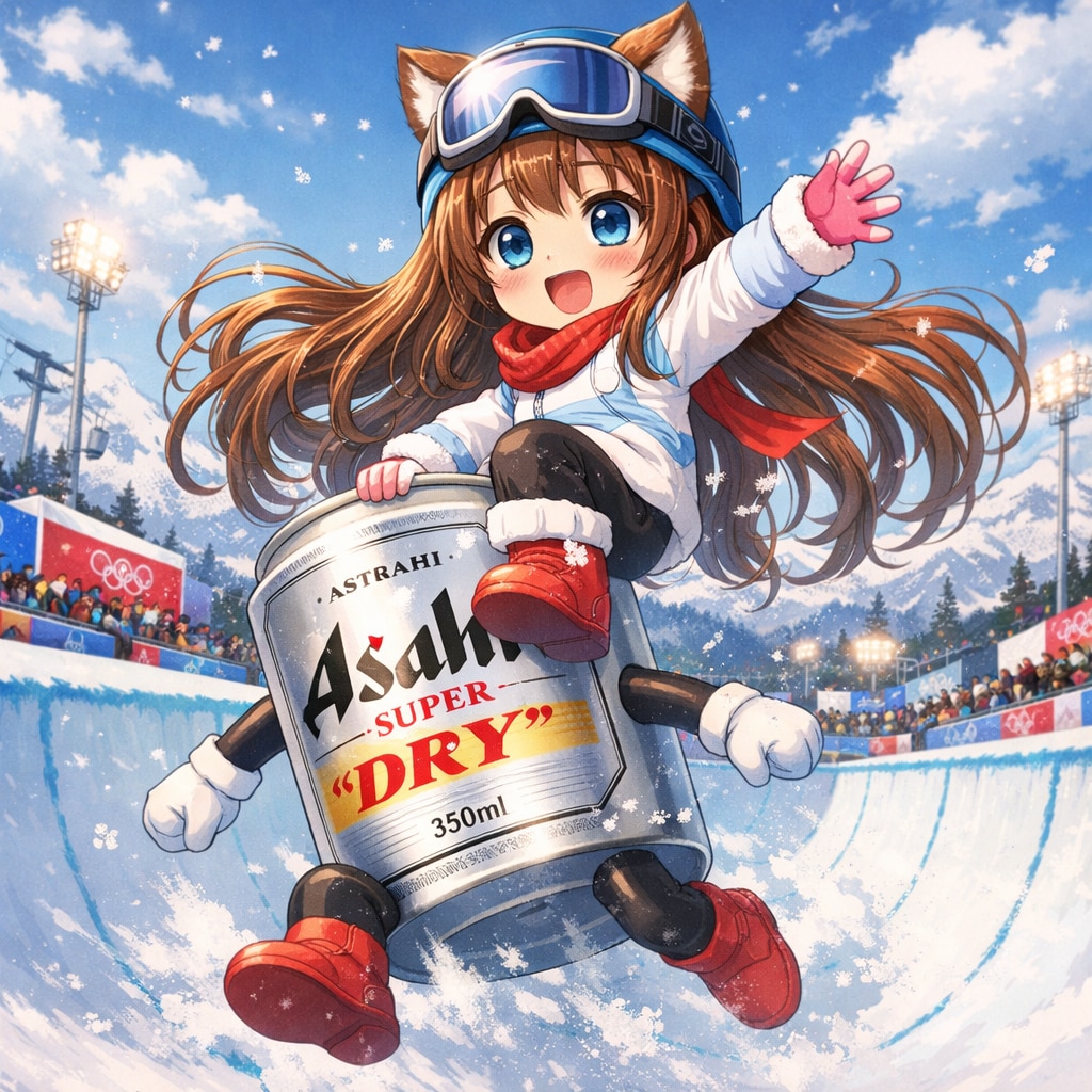 ハーフパイプを滑る小さな女の子