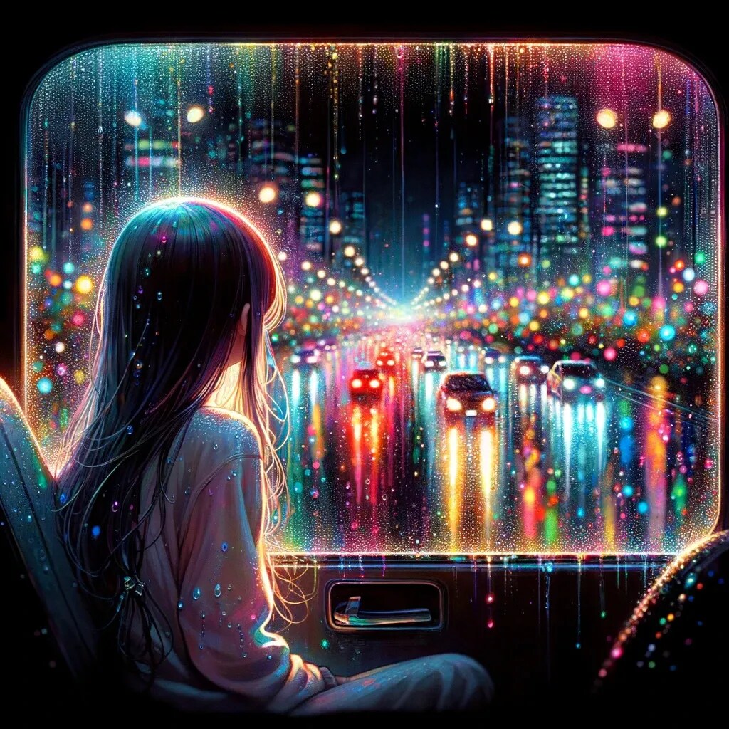 雨の夜の都会
