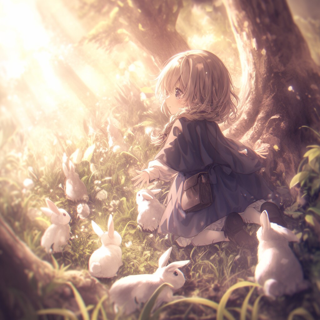 うさぎと女の子 rabbits and girl