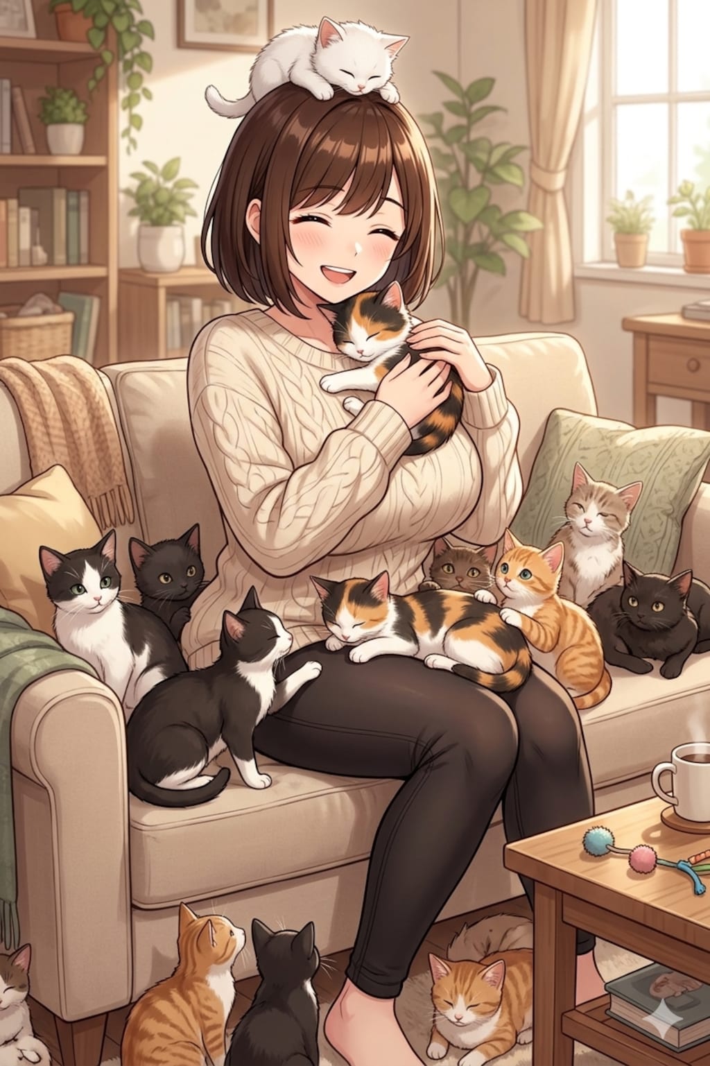 猫まみれのアキちゃん