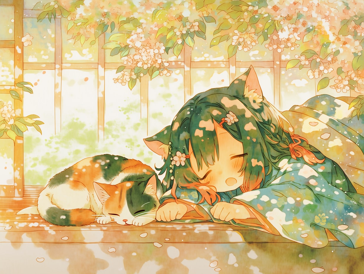 春のうたた寝（１）niji7 | の人気AIイラスト・グラビア