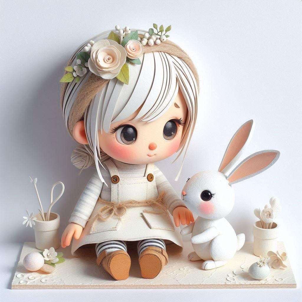 紙粘土の女の子