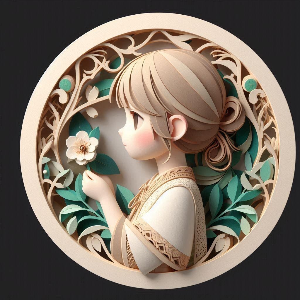 紙粘土の女の子