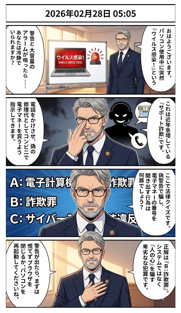 急増する「サポート詐欺」 毎日漫画5時