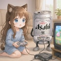 NINTENDO 64で遊ぶ小さな女の子 2枚目