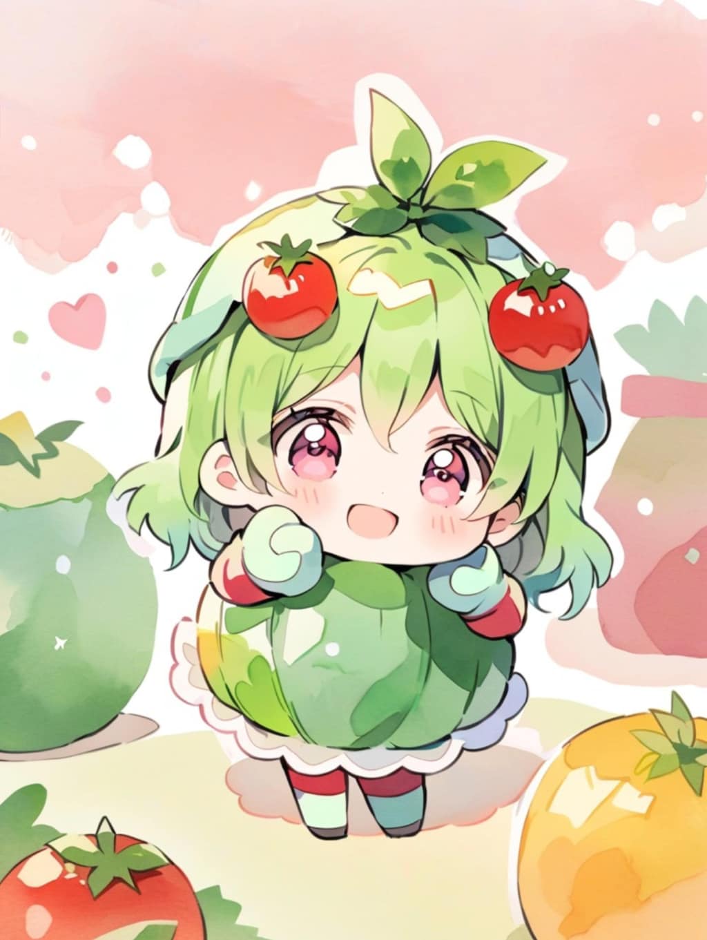 八百屋のマスコットの緑髪ちゃん