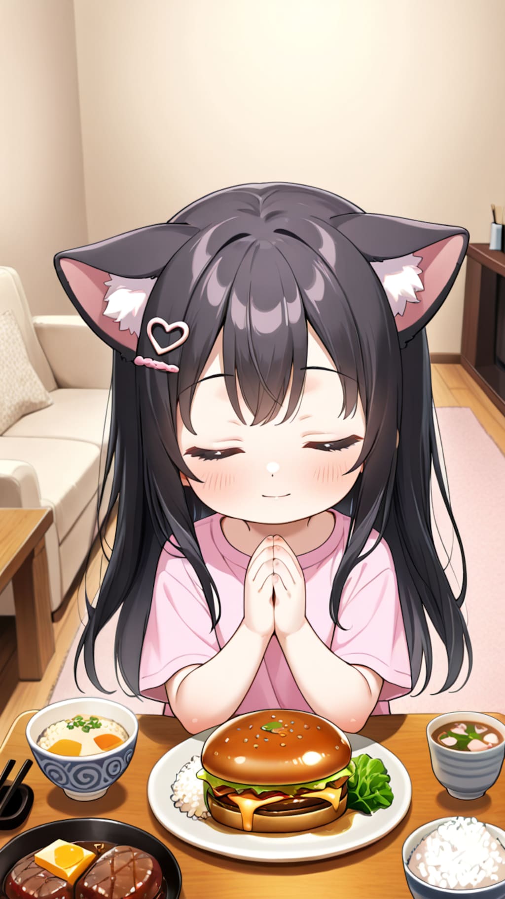 手と手を合わせて