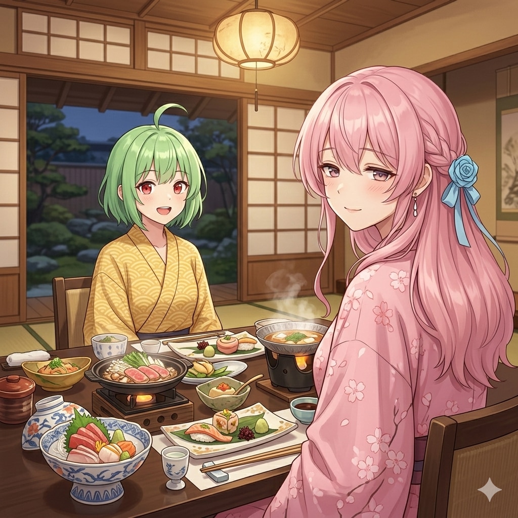 旅館でお食事！