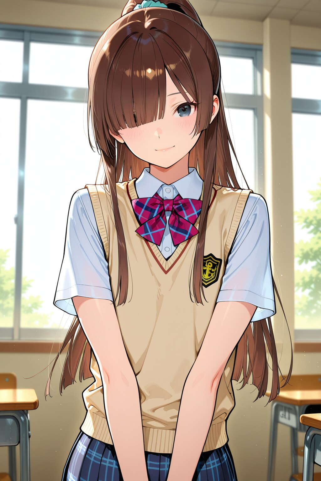 目隠れ姫カットポニーテール
