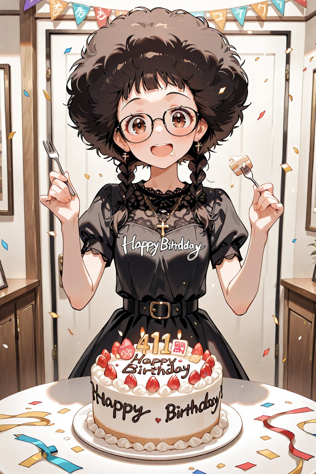 アフワさんも眼鏡三つ編み　～誕生日おめでとうございます～