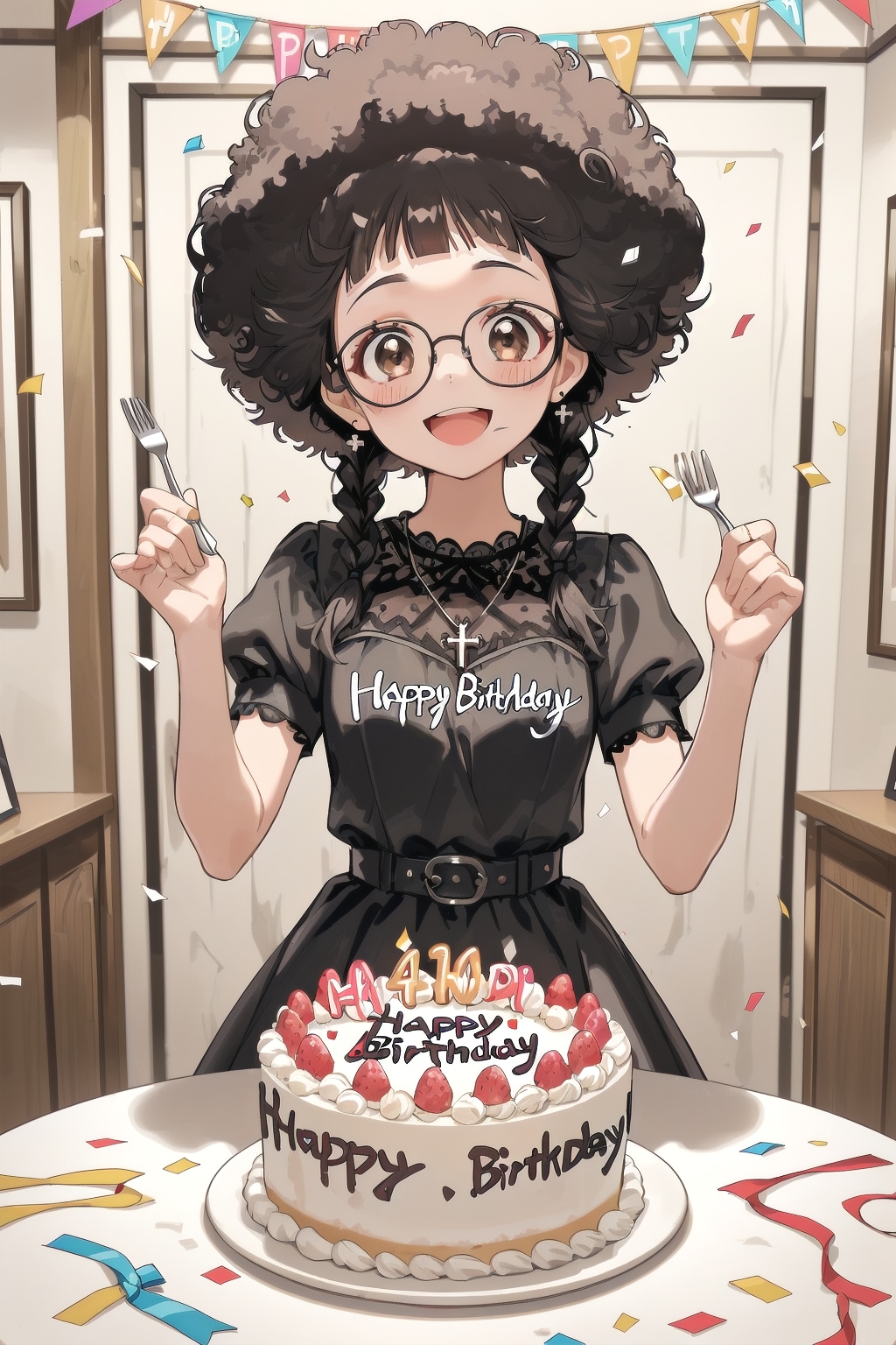 アフワさんも眼鏡三つ編み　～誕生日おめでとうございます～