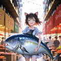 マグロ強奪猫娘！ご期待ください！ 2枚目