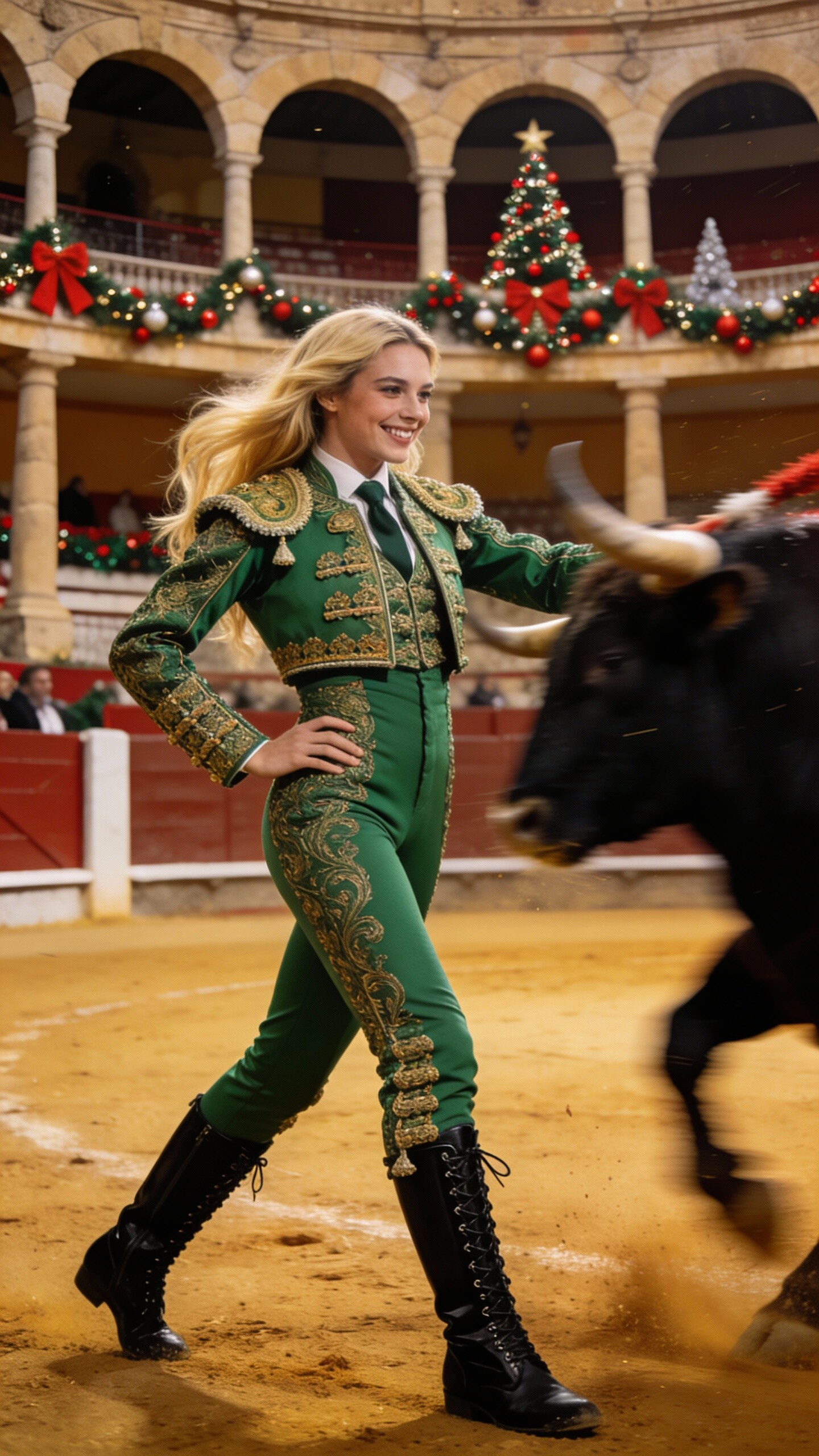 クール闘牛士ルイーザ・エルナンデスのマエストランサ闘牛場闘牛演武　クリスマスエディション