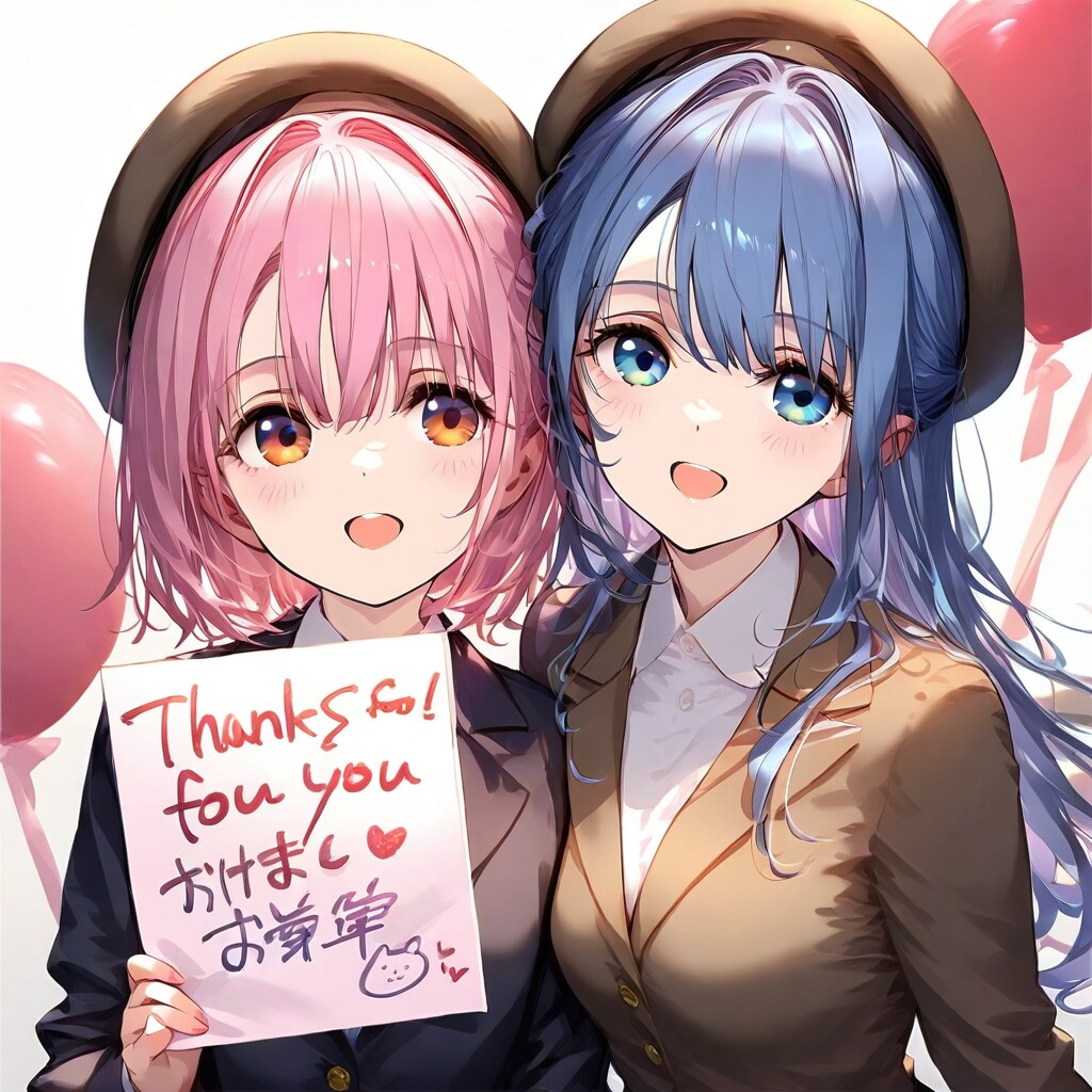 感謝を示す女の子達